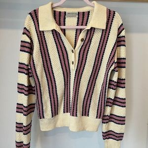Urban Outfitters Striped Collared Sweater